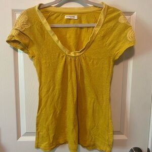 Anthropologie Yellow Short Sleeve Top | M
